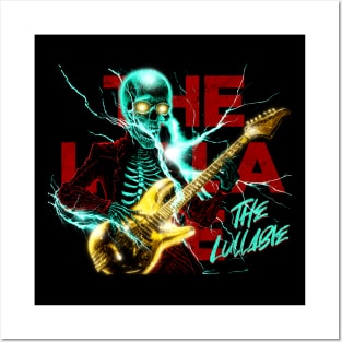 The Lullaby Rock and Roll Punk Rock With Rocker Skeleton Playing Guitar Posters and Art